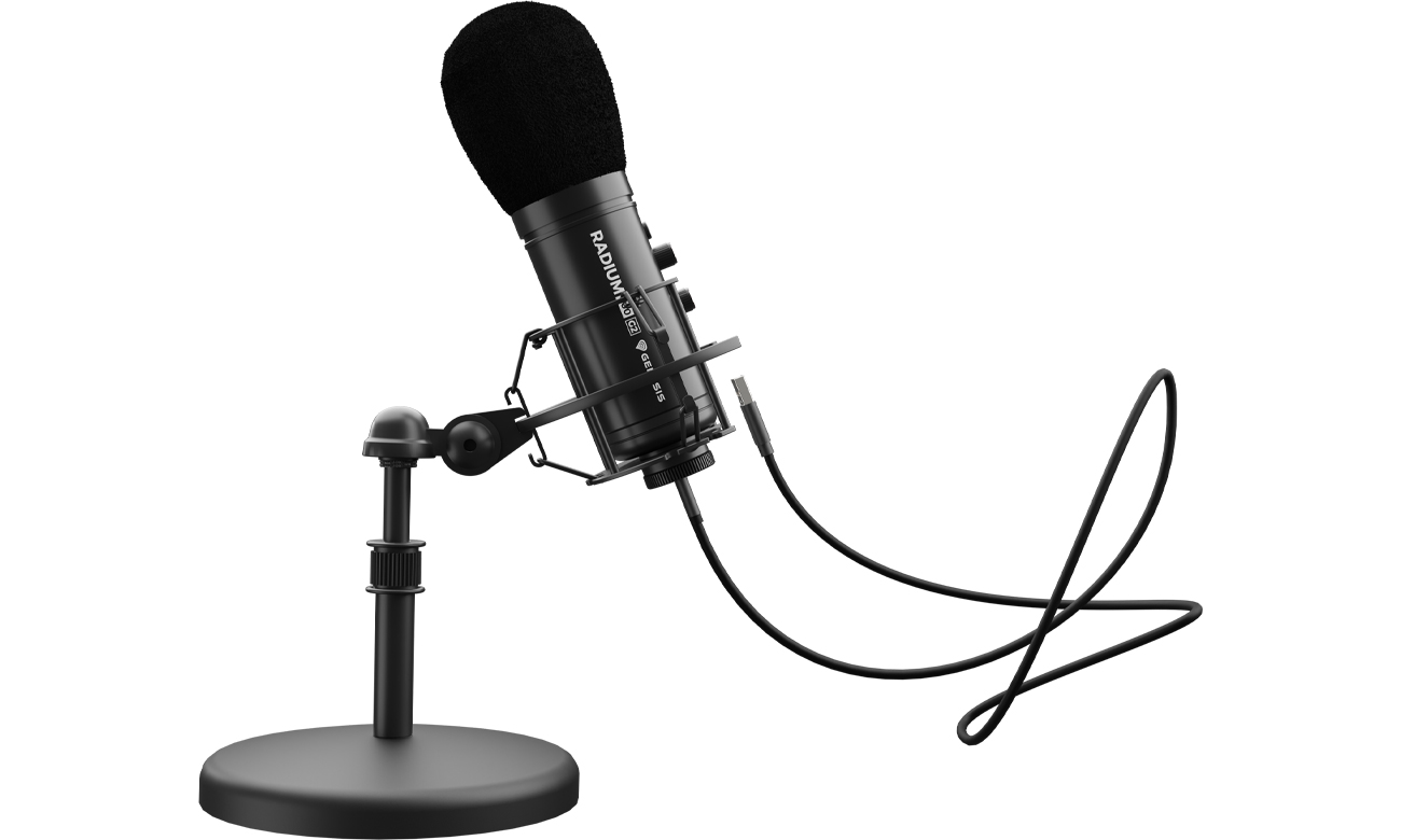 Mikrofon dla graczy Genesis Radium 600 G2 - Widok od przodu pod kątem