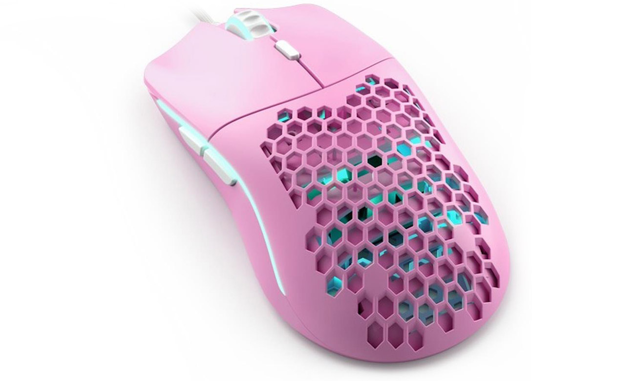 Gaming-Maus Glorious PC Gaming Race Model O Pink - Ansicht von oben seitlich