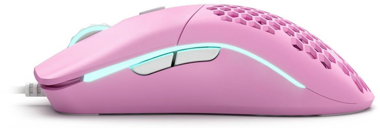 Gaming-Maus Glorious PC Gaming Race Model O Pink - Ansicht von der linken Seite