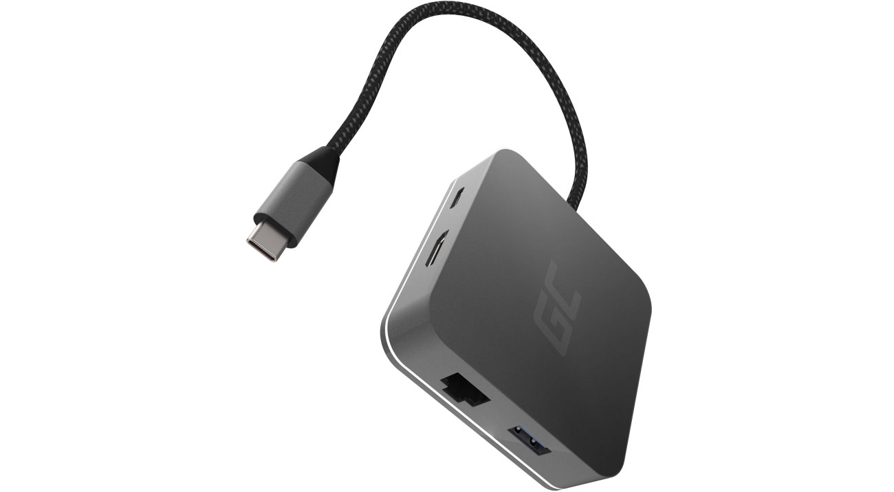 Stacja dokująca do laptopa Green Cell Adapter USB-C - USB-C, 3xUSB, HDMI, RJ-45 AK61