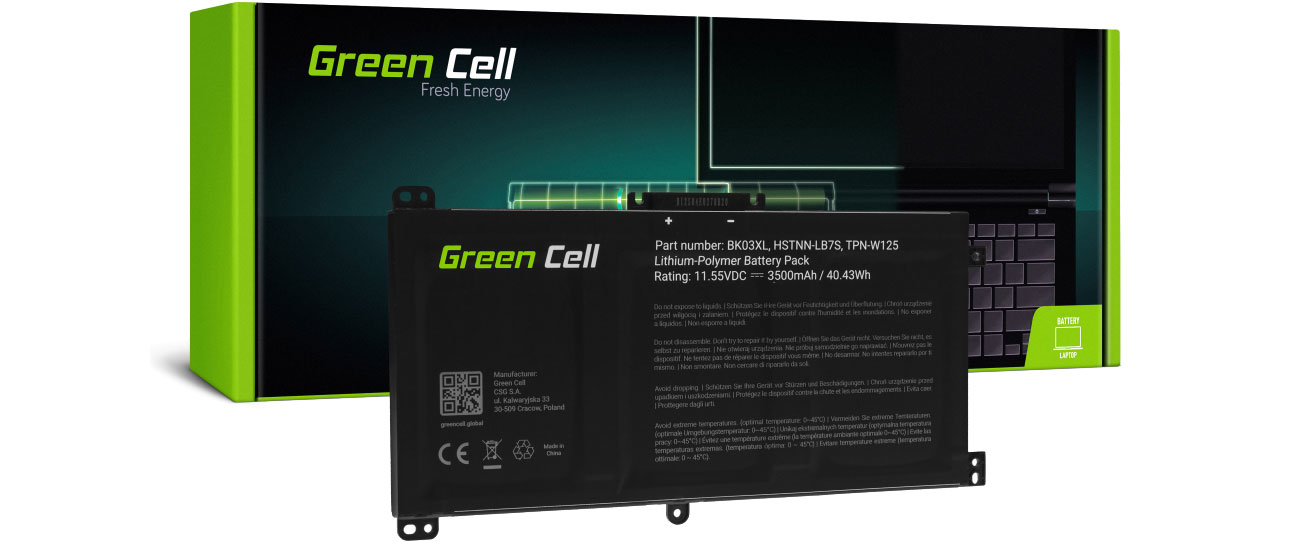 Green Cell BK03XL 916811-855 für HP