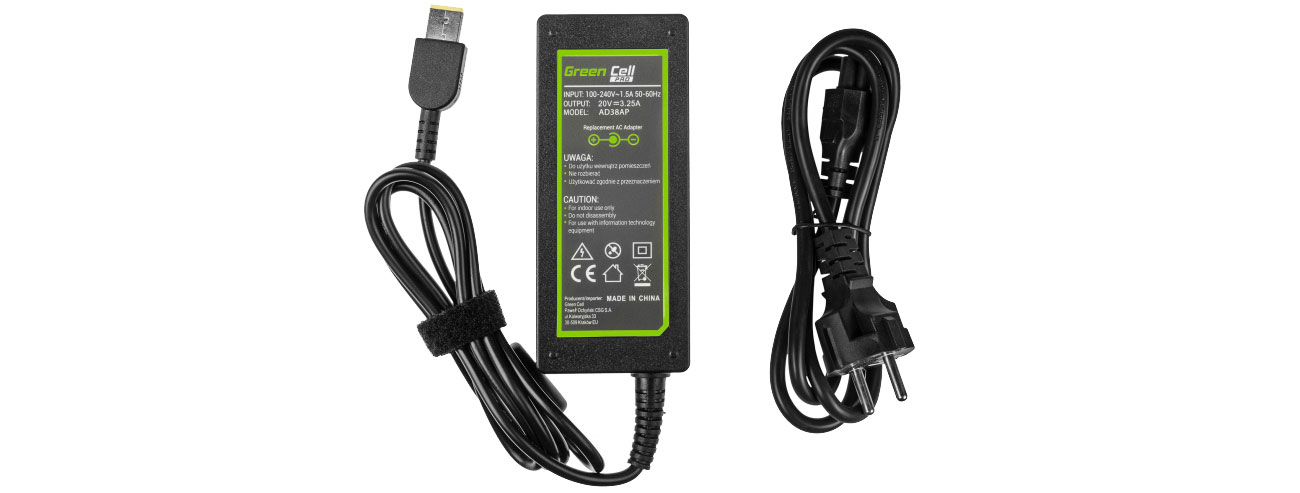 Green Cell Netzteil für Lenovo 65W (3.25A, Slim Tip) AD38A