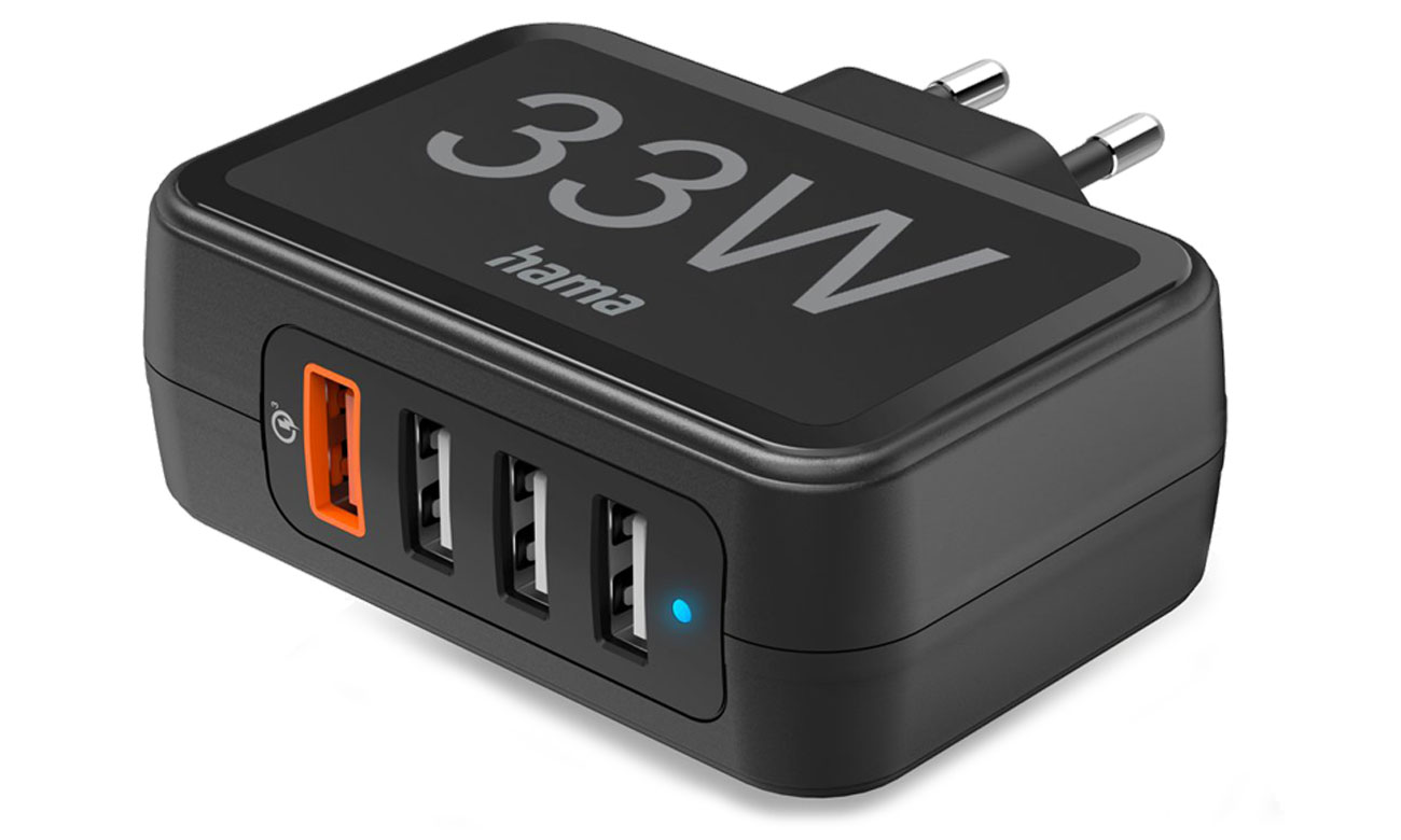 Hama Netzladegerät 33W A 1xQC3.0, 3x USB-A Schwarz