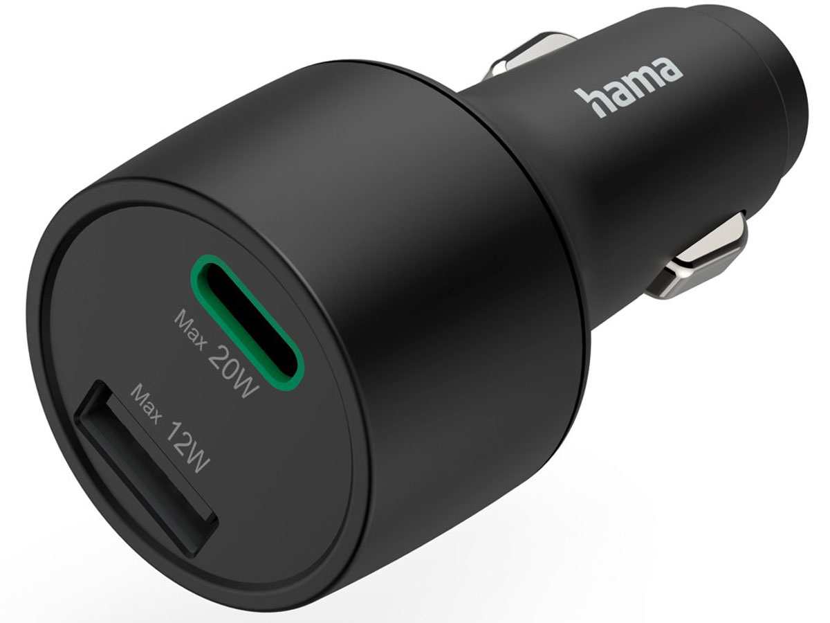 Hama Auto-Ladegerät 32W, PD/QC 1X USB-C, 1X USB-A, Schwarz