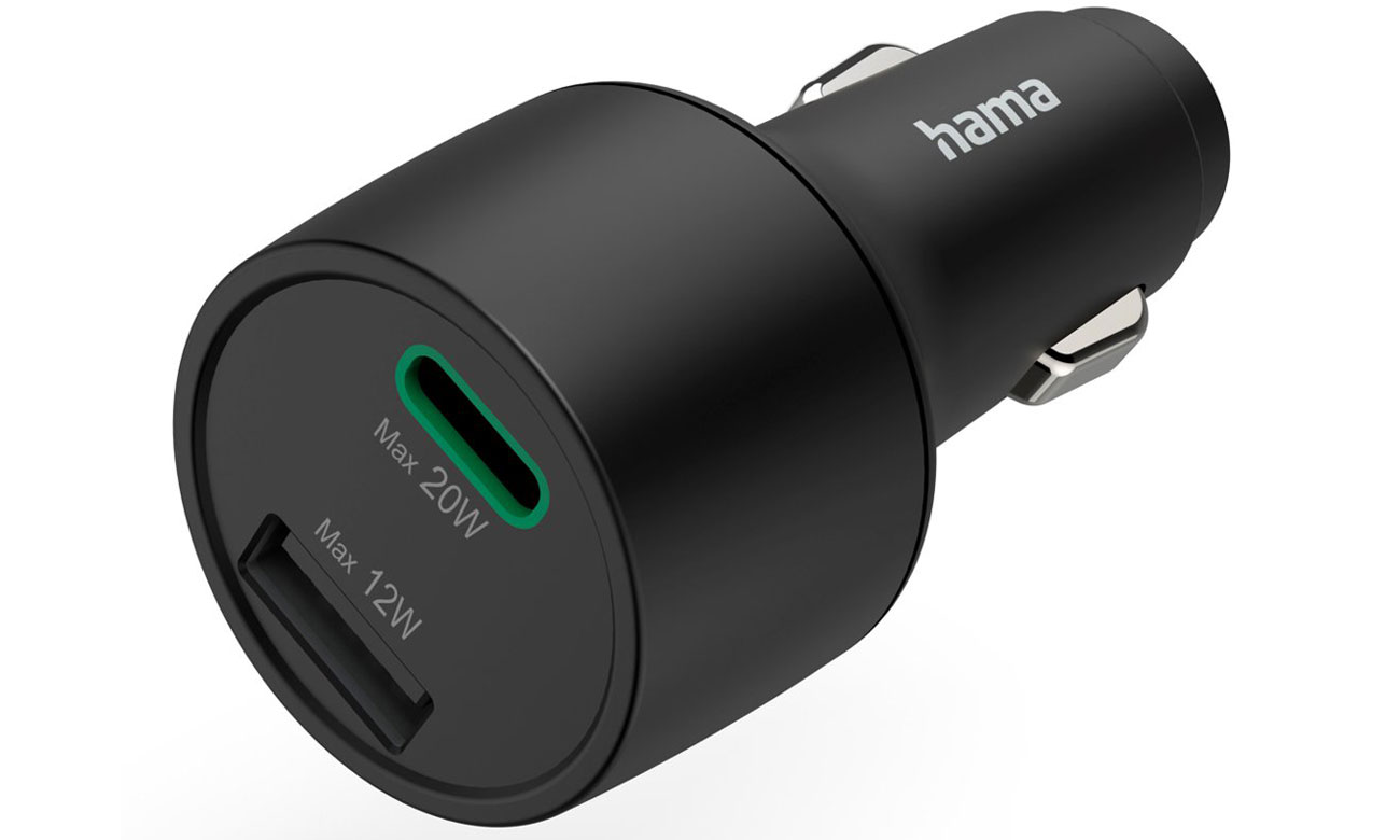 Hama Auto-Ladegerät 32W, PD/QC 1X USB-C, 1X USB-A, Schwarz