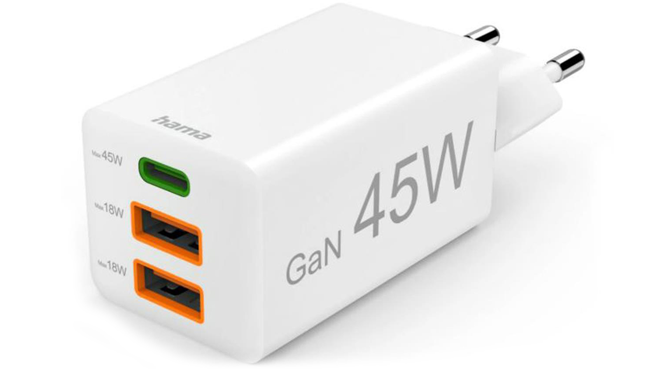 Netzteil Hama Mini 45W 1xUSB-C, 2xUSB-A