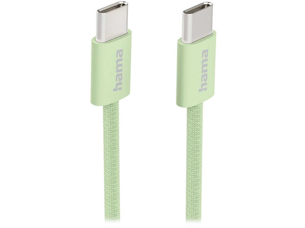 Hama USB-C-USB-C Ladekabel aus Nylon 1m grün
