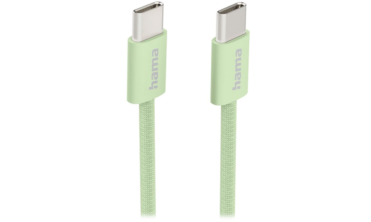 Hama USB-C-USB-C Ladekabel aus Nylon 1m grün
