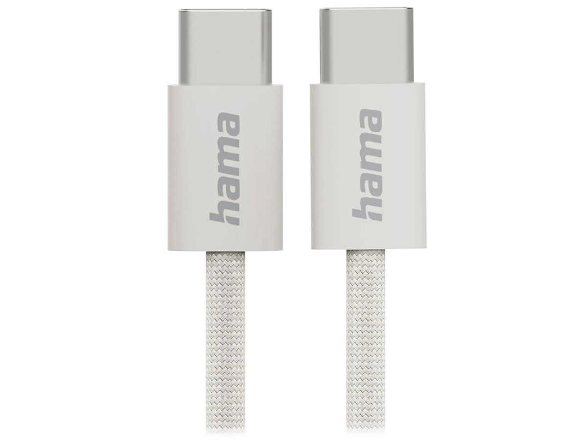 Hama USB-C-USB-C Ladekabel aus Nylon 1m beige