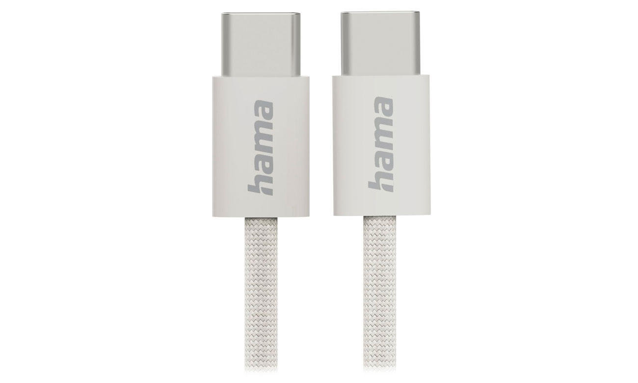 Hama USB-C-USB-C Ladekabel aus Nylon 1m beige