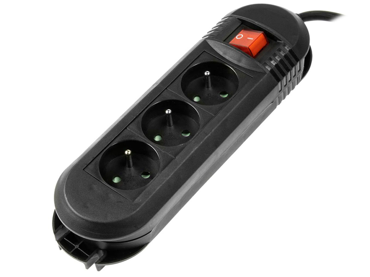 Hama Steckdosenleiste Comfort 3-fach, 3 m (Schwarz) + Schalter