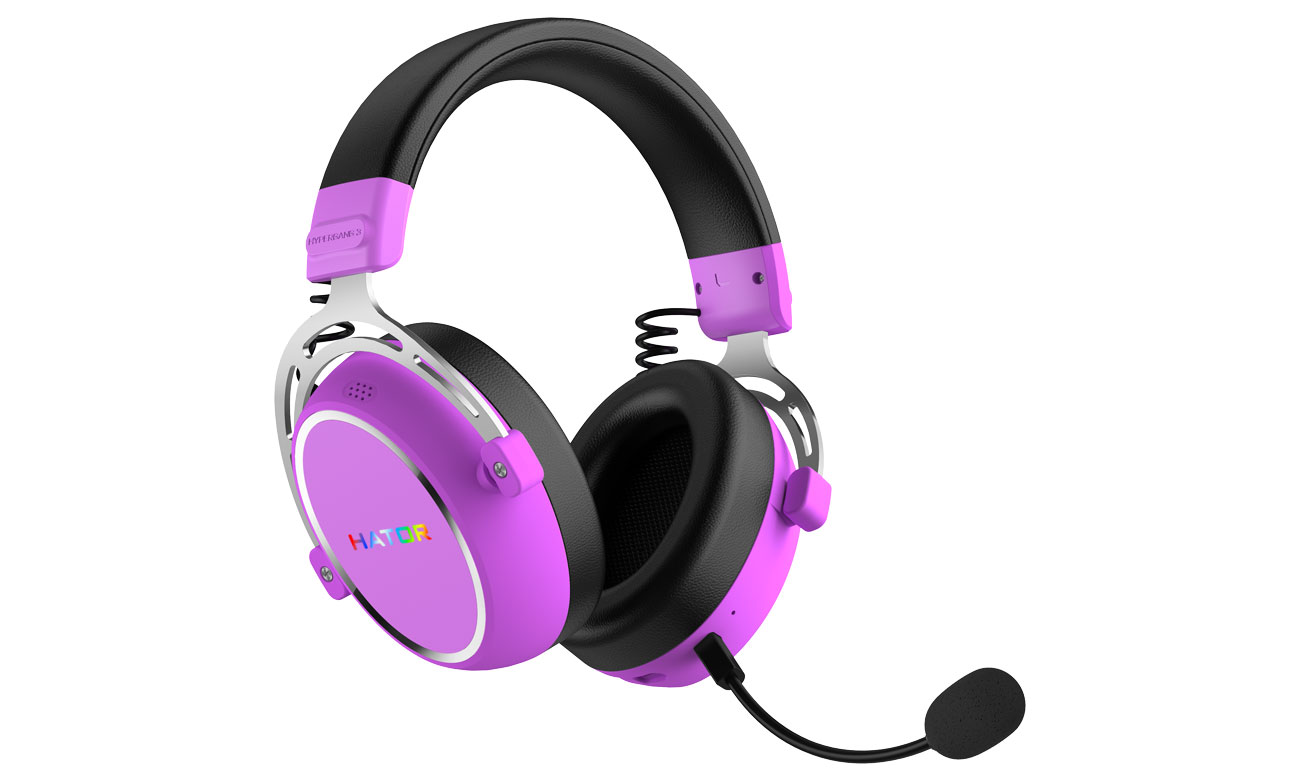 Zusatzhörerset HATOR Hypergang 3 Wireless Schwarz-Lila - Ansicht von vorne im Winkel