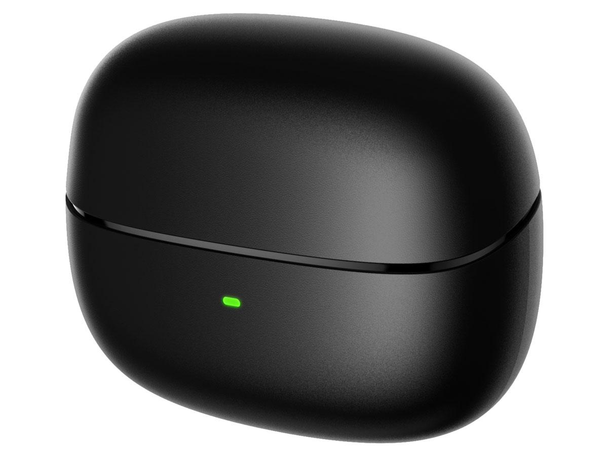 HATOR Hyperpunk Truepods Hybrid ANC Schwarz - Ansicht von vorne mit geschlossenem Ladeetui