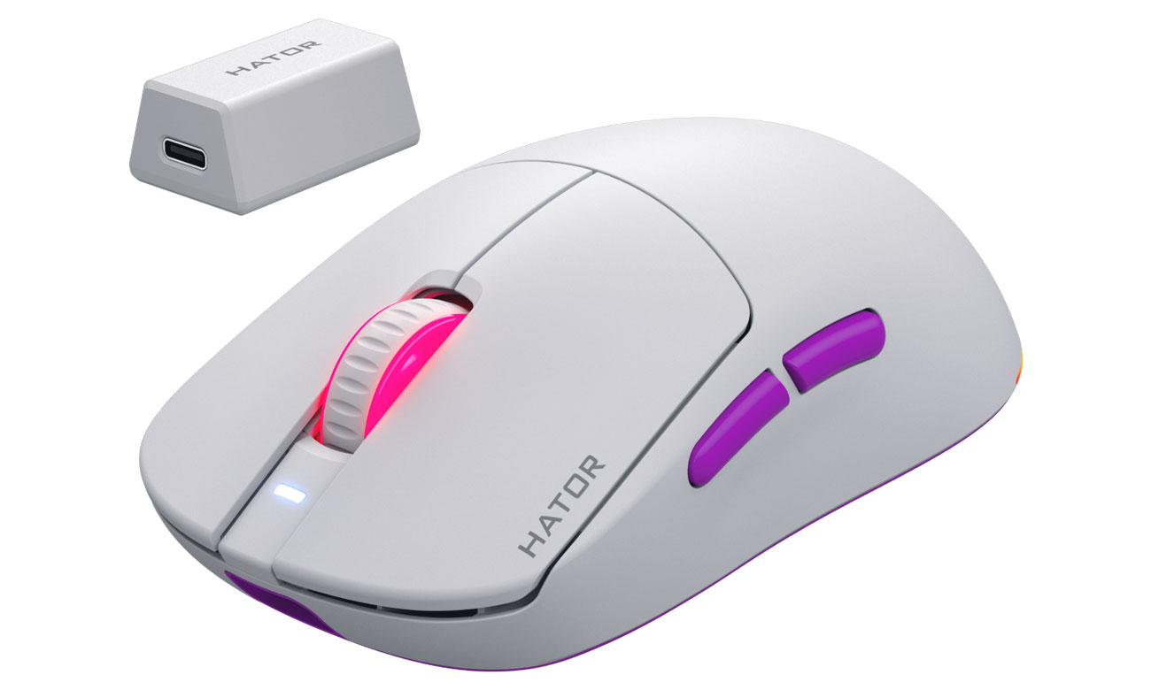 Drahtlose Gaming-Maus HATOR Quasar 3 ULTRA 8K Weiß - Gesamtansicht
