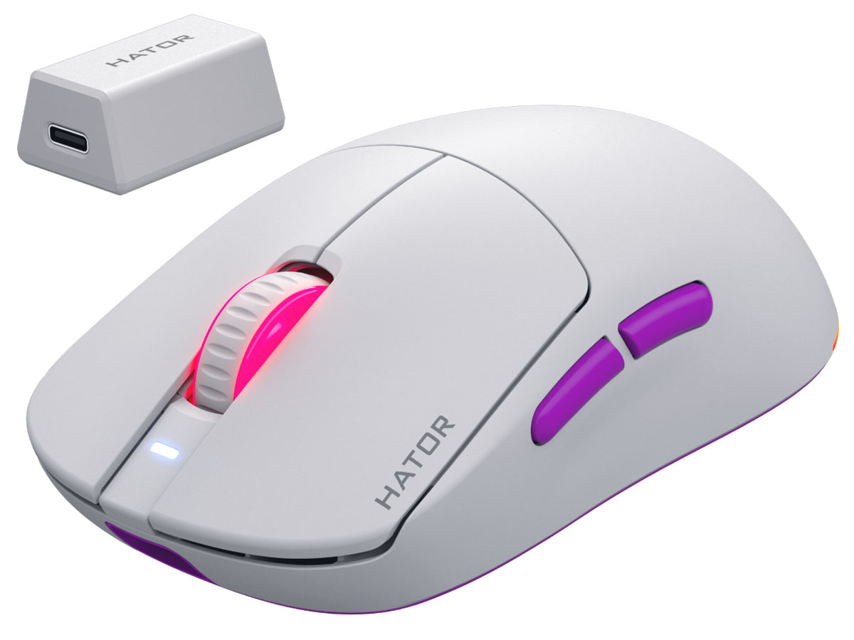 Drahtlose Gaming-Maus HATOR Quasar 3 ULTRA 8K Weiß - Gesamtansicht
