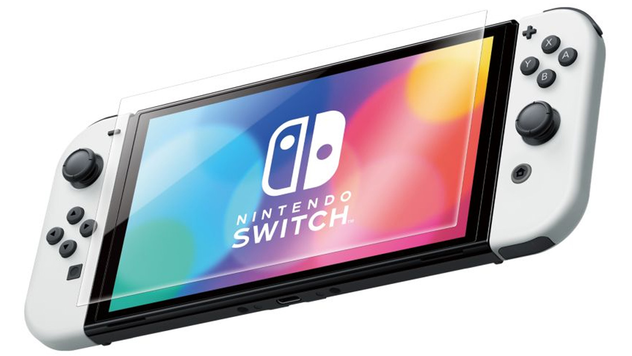 Folie HORI NSW-802U für den Bildschirm der Switch OLED Konsole - Anwendung