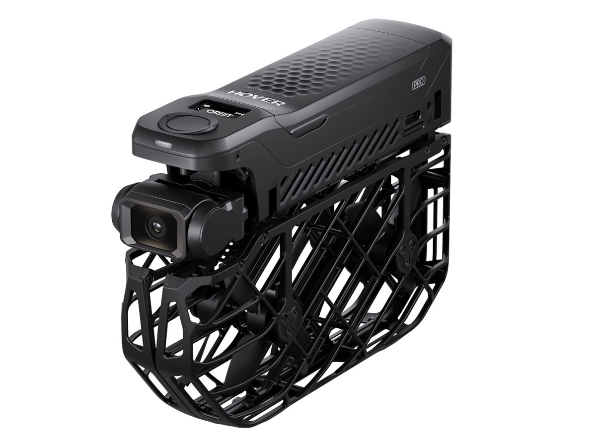 Drohne HOVERAir X1 PRO - Ansicht von vorne unter Winkel