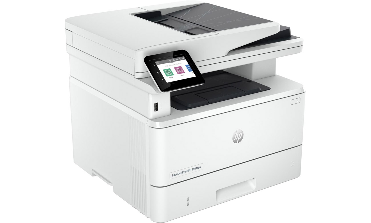 HP LaserJet Pro MFP 4102fdw Seitenansicht im Winkel