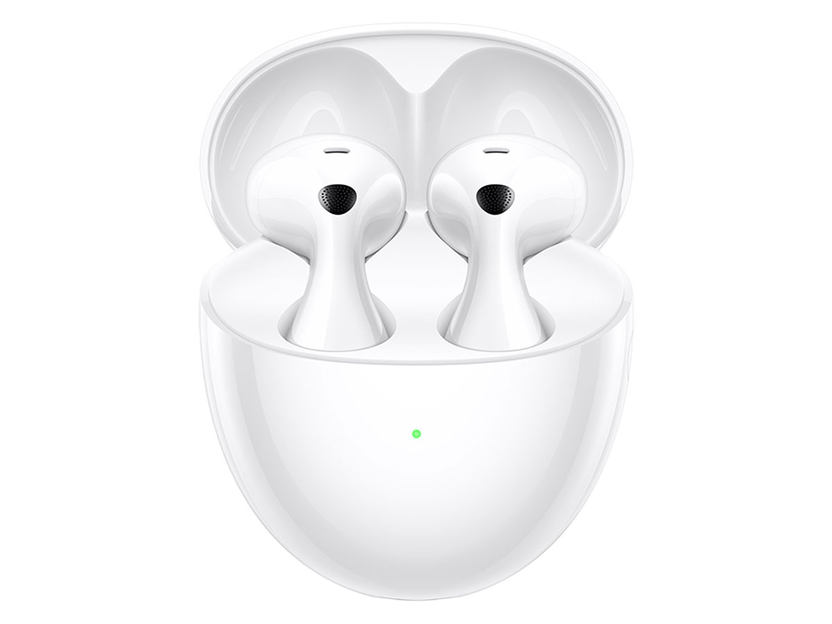 Huawei FreeBuds 6 Weiß - Ansicht von vorne mit Ladeetui