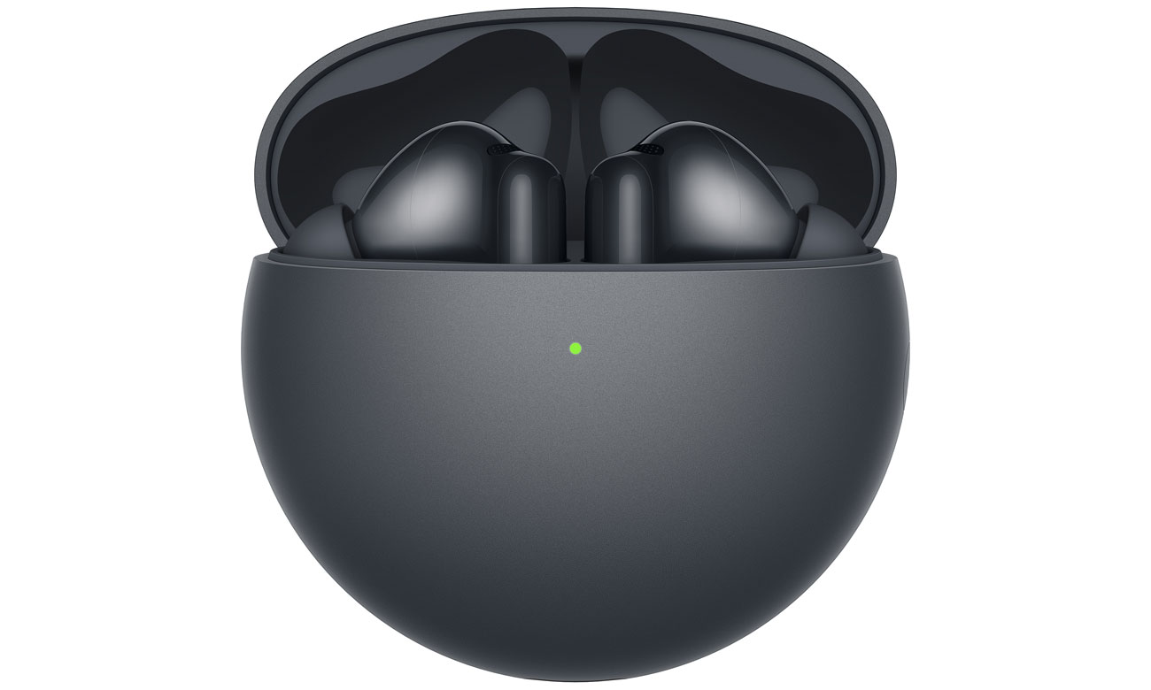 Drahtlose Huawei FreeBuds 7i Schwarz - Vorderansicht mit offenem Ladeetui