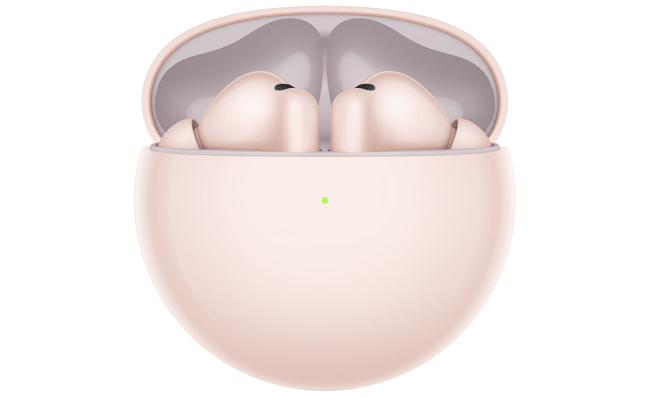 Drahtlose Huawei FreeBuds 7i Rosa - Vorderansicht mit offenem Ladeetui