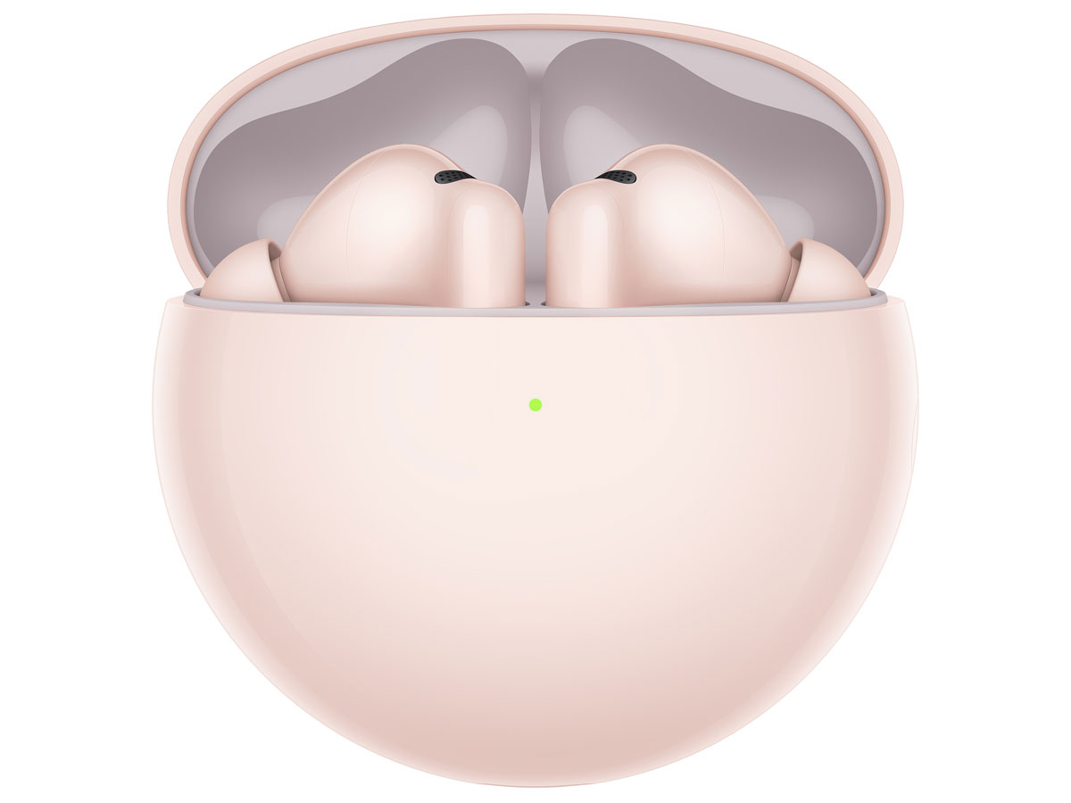Drahtlose Huawei FreeBuds 7i Rosa - Vorderansicht mit offenem Ladeetui