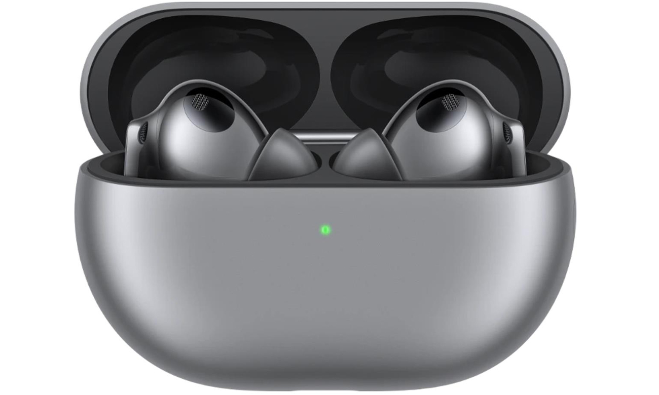 Kabellose Kopfhörer HUAWEI FreeBuds Pro 3 Silber - Vorderansicht mit geöffnetem Ladeetui