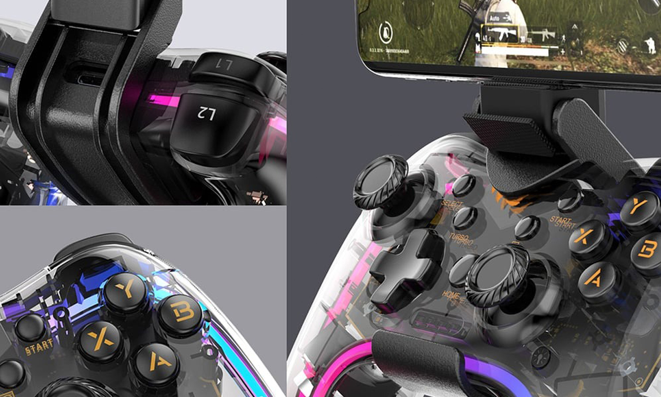 Drahtloser Controller Havit G180BT Weiß - Modernes Design mit RGB-Beleuchtung