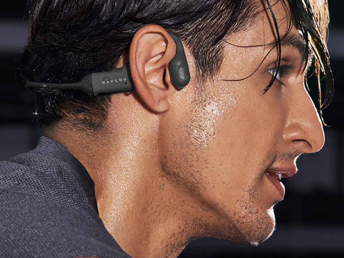 Knochenleitungskopfhörer Haylou PurFree BC01 Schwarz - Lifestyle-Grafik