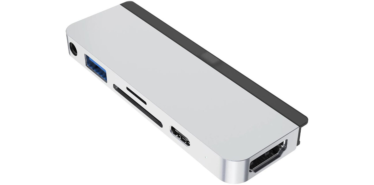 Dockingstation für Laptop Hyper 6-in-1 iPad Pro USB-C Hub silber