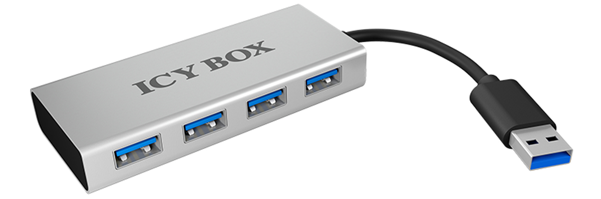 ICY BOX Hub USB-A - 4x USB-A Aluminium