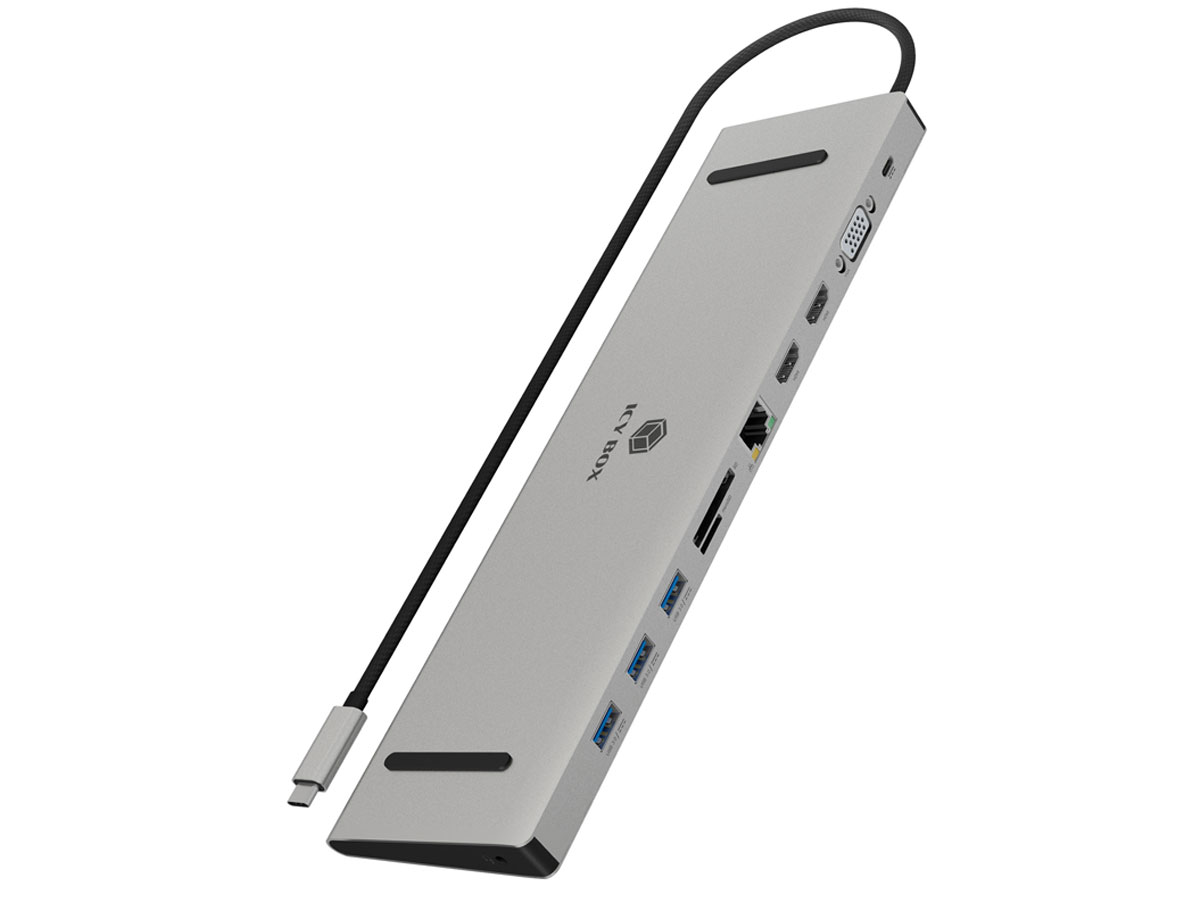ICY BOX USB-C Dockingstation 11-in-1 - 2 Monitore, PD 100W