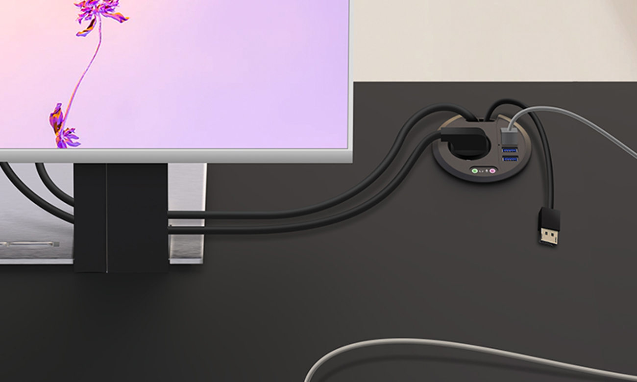 ICY BOX 4-Port Tisch-Hub mit Schuko-Steckdose