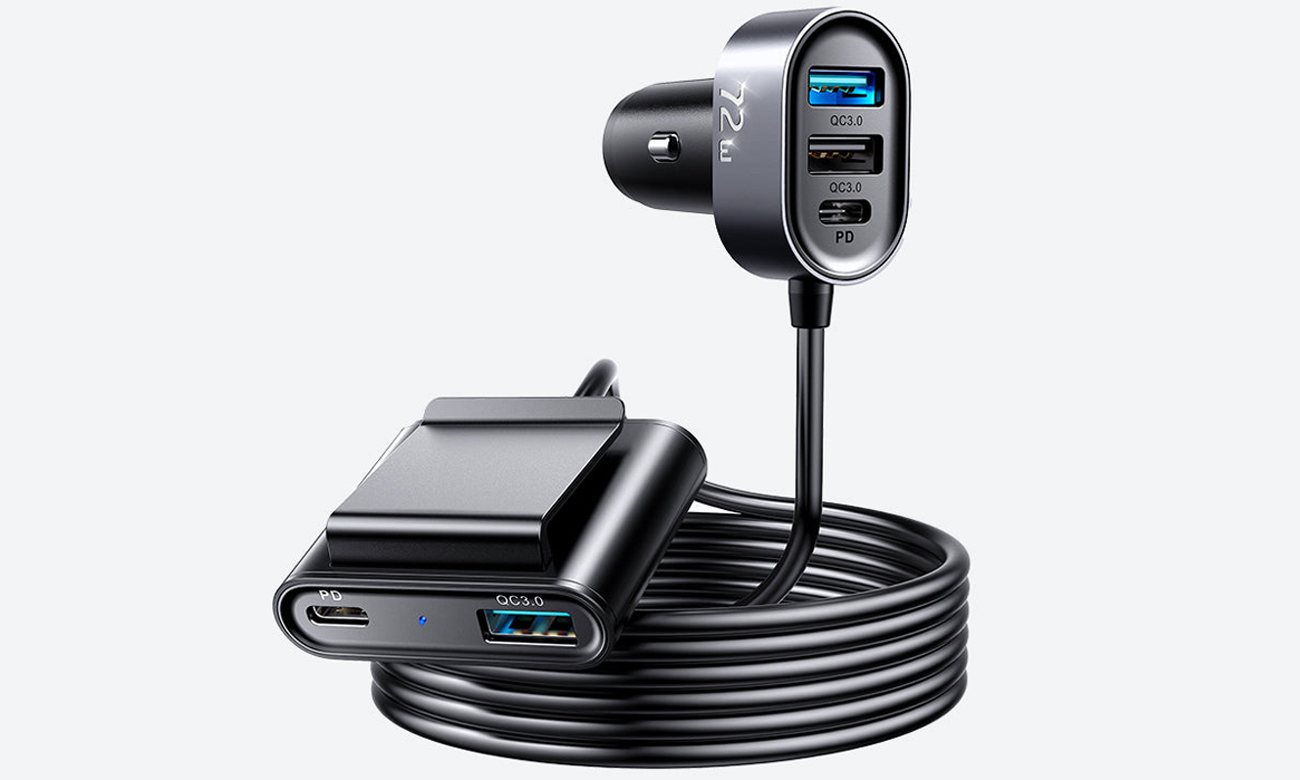 JoyRoom Autoladegerät 2xPD + 2xQC3.0 72W 1,5m schwarz