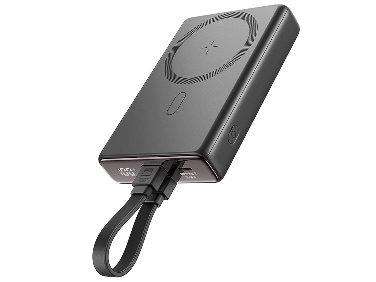Magnetische Powerbank JoyRoom 10000mAh 20W mit Ständer schwarz