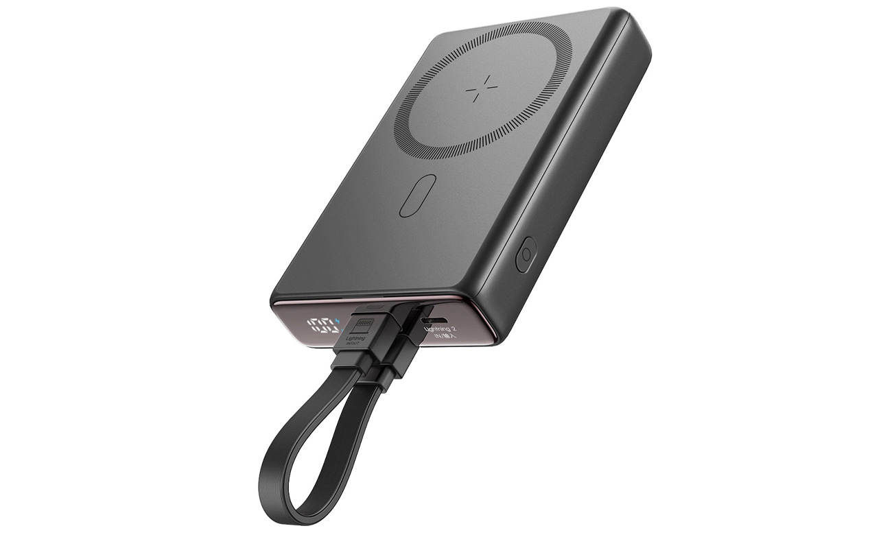 Magnetische Powerbank JoyRoom 10000mAh 20W mit Ständer schwarz