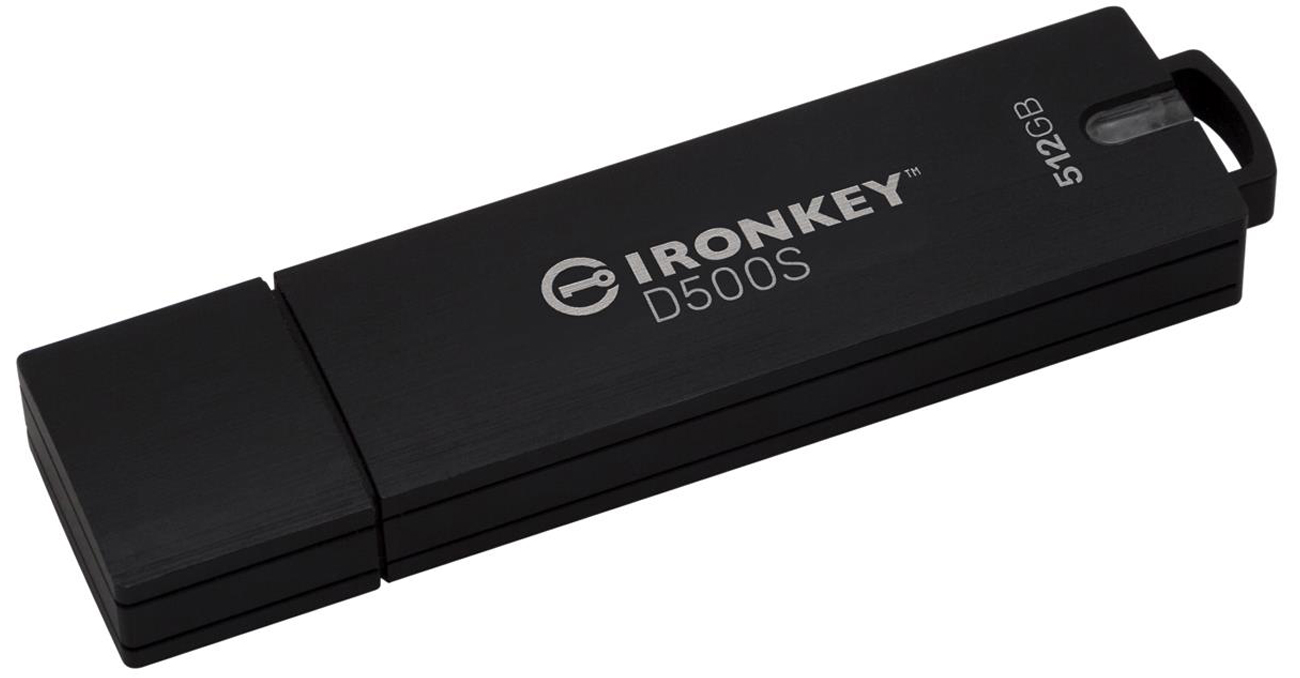 Pendrive Kingston IronKey D500S AES 256 512 GB - Widok od przodu pod kątem