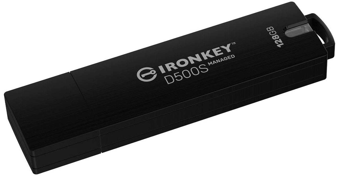 Pendrive Kingston IronKey D500SM AES 256 128 GB - Widok od przodu pod kątem