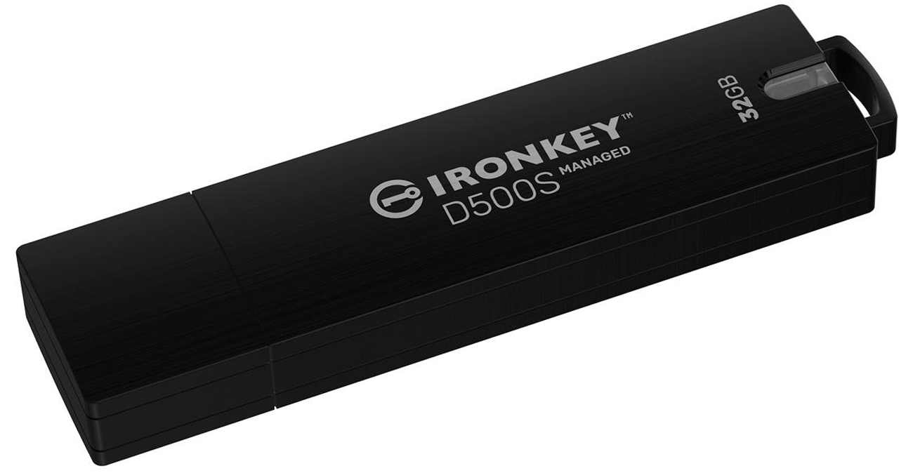 Pendrive Kingston IronKey D500SM AES 256 32 GB - Widok od przodu pod kątem