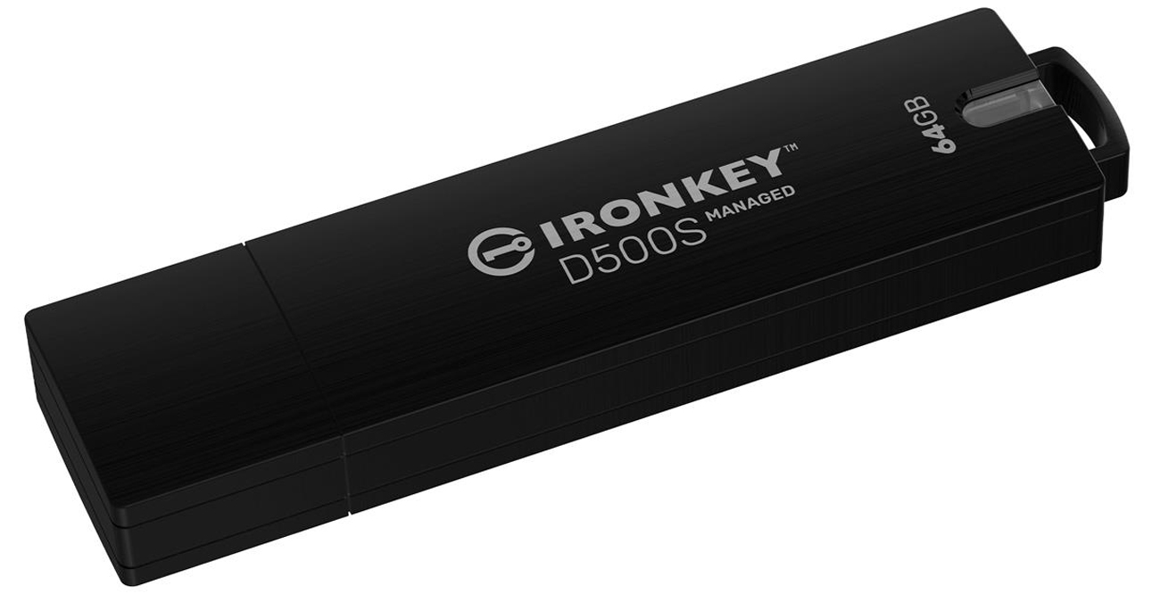 Pendrive Kingston IronKey D500SM AES 256 64 GB - Widok od przodu pod kątem
