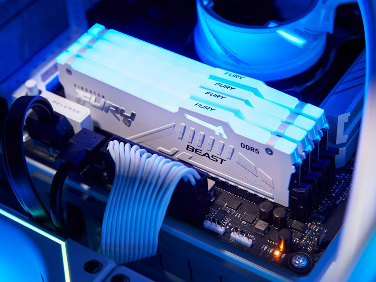 Kingston FURY 64GB (2x32GB) 6000 CL30 Beast RGB White EXPO DDR5 RAM