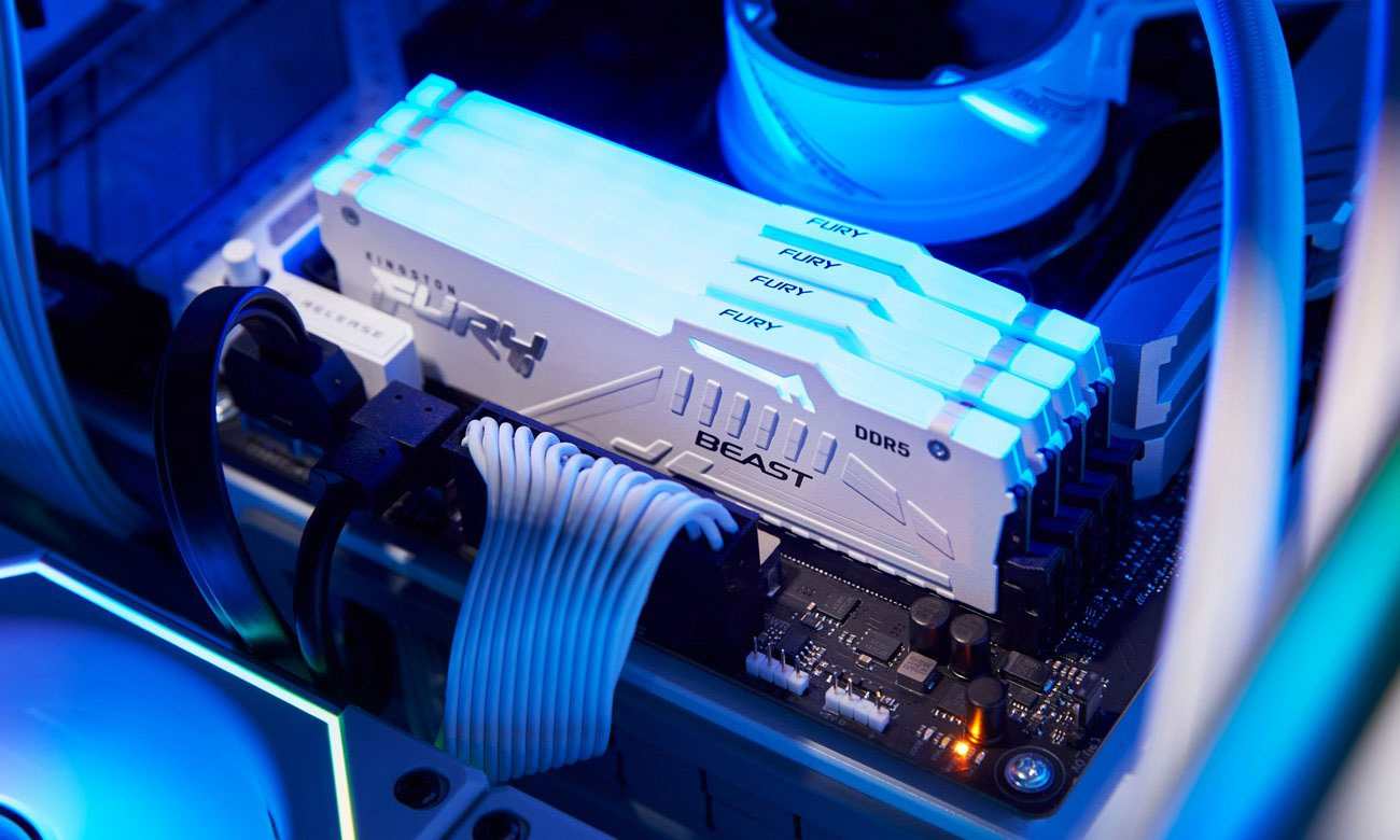 Kingston FURY 64GB (2x32GB) 6000 CL30 Beast RGB White EXPO DDR5 RAM