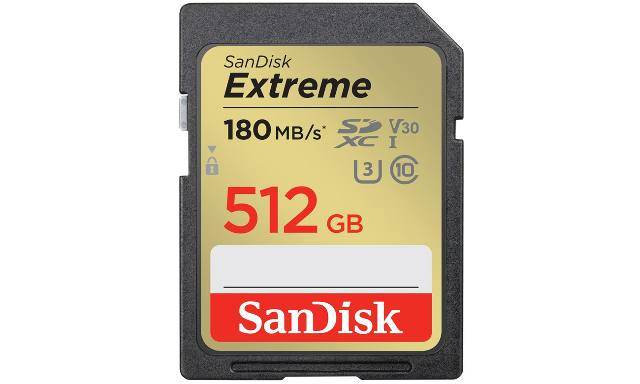 SanDisk 512GB SDXC Extreme 180MB/s A2 C10 V30 UHS-I U3