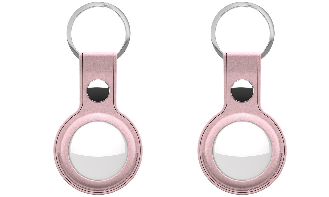 AirTag Keyring Leder-Schutzhülle KeyBudz für AirTag blush pink 2 Stück