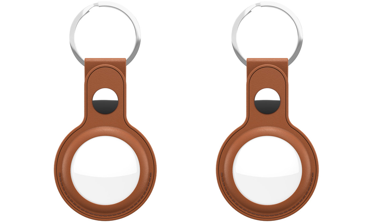 AirTag Keyring Leder Schutzetui KeyBudz für AirTag tan 2 Stück