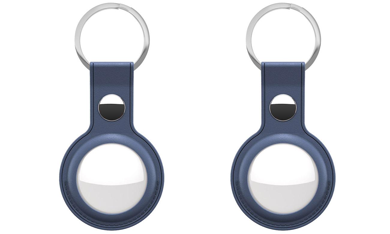 AirTag Keyring Lederschutzhülle KeyBudz für AirTag kobaltblau 2 Stück