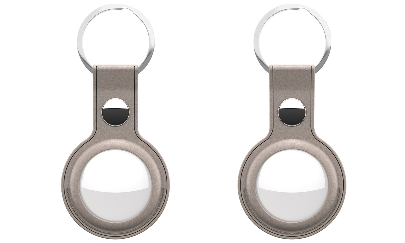 AirTag Keyring Lederschutzhülle KeyBudz für AirTag sandy beige 2 Stück