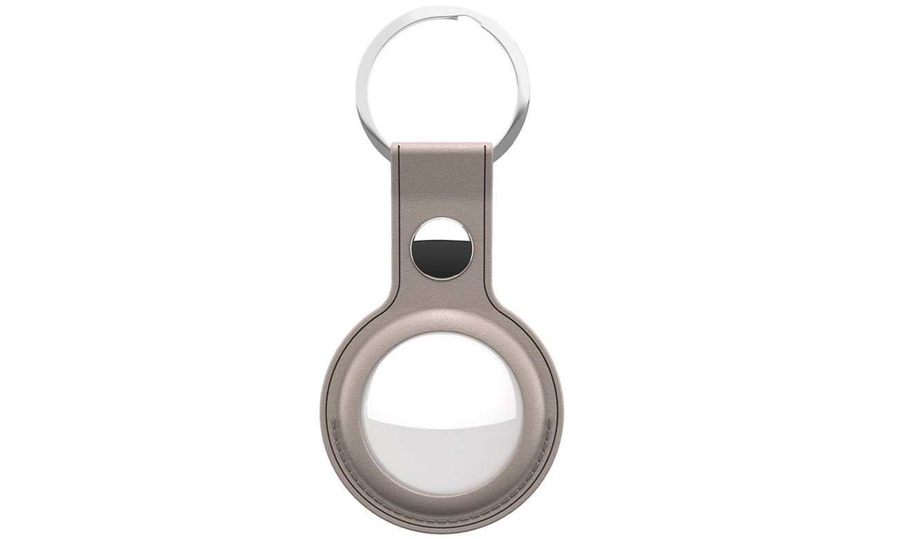 AirTag Keyring Lederetui Schutzetui KeyBudz für AirTag sandbeige