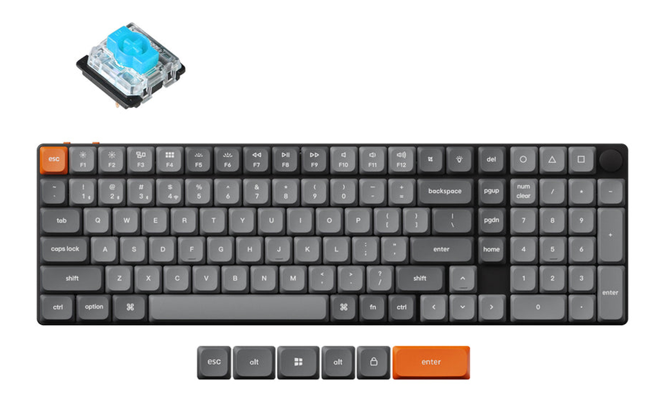 Keychron K17 Max H2 Ultra Slim Low Profile Gateron Blue RGB