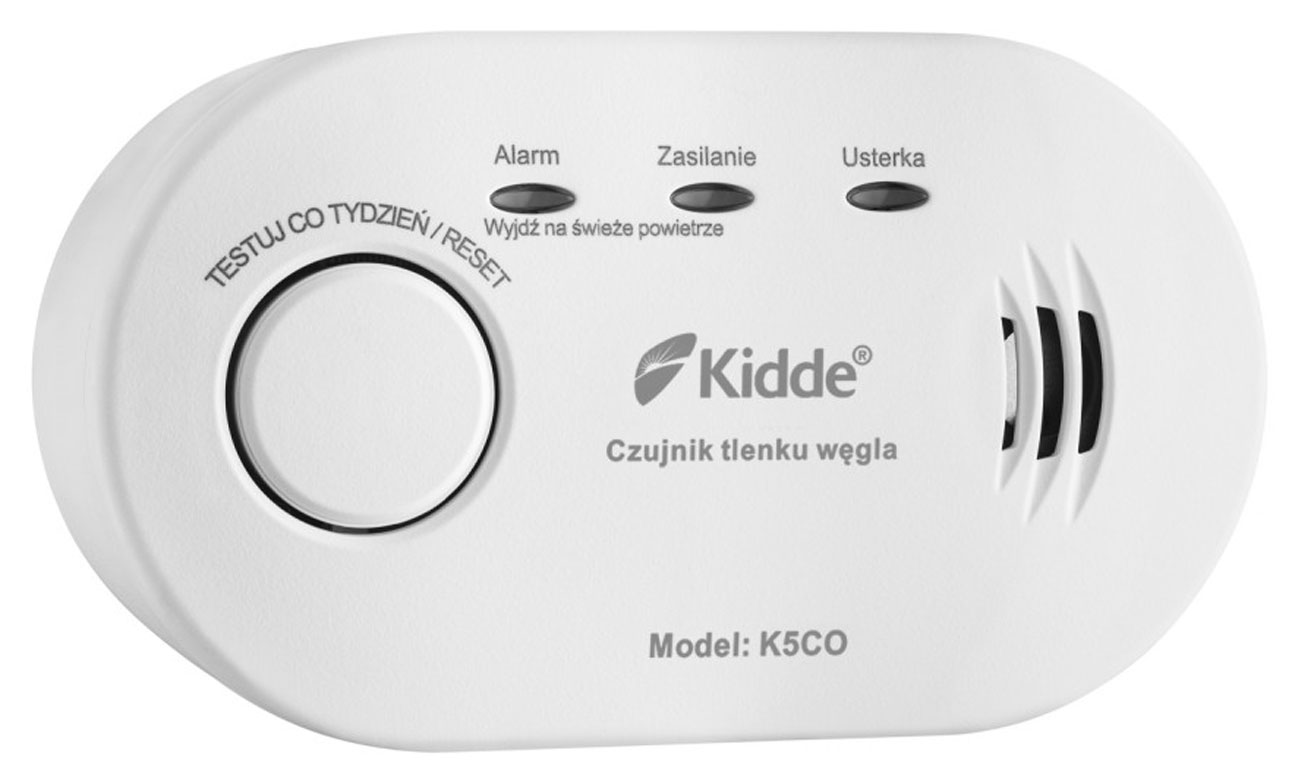 Kohlenmonoxidmelder Kidde K5CO - Vorderansicht im Winkel